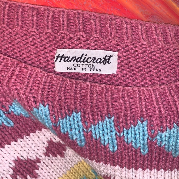 VINTAGE Knit Kawaii Peruvian Oversized Sweater - Picture 9 of 11